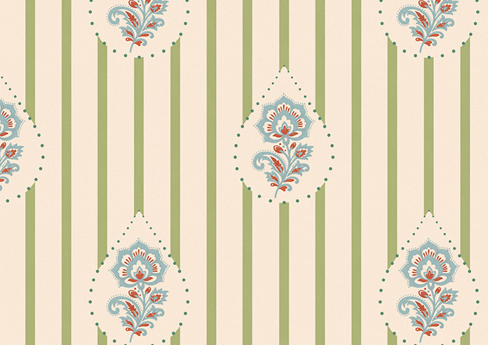 Petal & Block Bolli Stripe, Neem - Twist&Fit Roman Blind - Image 8